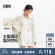 森馬（Semir）長袖襯衫女中長款oversize松弛感2025夏水墨滿印襯衣109325105002