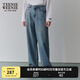 Teenie Weenie小熊女裝春季美式休閑風寬松直筒簡約時尚牛仔褲長褲 淺藍色 M (165)