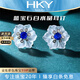 ?？ㄒ?HEEKAIYI耳釘女士水晶藍(lán)寶石耳釘奢侈首飾七夕情人節(jié)生日禮物送老婆送女友 白水晶藍(lán)寶石耳釘