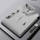 AUGSTER POLO2025夏季純棉珠地翻領(lǐng)男士保羅短袖T恤POLO衫馬標刺繡中年男 灰色 890 XL