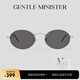 GENTLE MINISTERGM墨鏡玫瑰的故事黃亦玫同款男女復古橢圓框β鈦太陽(yáng)眼鏡防紫外線(xiàn) β鈦-銀框|高清尼龍片-黑灰