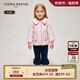 Teenie Weenie Kids小熊童裝24秋款女寶寶花邊大翻領(lǐng)印繡花棉服 粉色 110cm