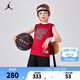 NIKE JORDAN 耐克AJ籃球服套裝23號球衣夏季兒童籃球背心+短褲2件套 正黑色 130 /64 【建議身高116-122cm】
