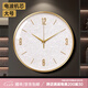 克拉蘇中式黃銅碎花鐘表掛鐘客廳創(chuàng)意網(wǎng)紅家用時(shí)鐘掛墻大氣靜音圓形掛鐘 黃銅款-大號(hào)-碎花盤電波機(jī)芯
