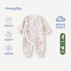 哈尼天空新生嬰幼兒連體衣紗布夏季薄款衣服寶寶空調(diào)服睡衣哈衣 小花園 73cm