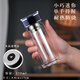 恒路德國品質(zhì)迷你小號口袋杯雙層玻璃杯商務(wù)辦公茶杯家用耐熱便攜水杯 透明水晶蓋迷你小號175ml黑色