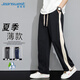 真維斯（JEANSWEST）休閑褲男春夏寬松百搭長(zhǎng)褲闊腿垂感男款運(yùn)動(dòng)長(zhǎng)褲子男黑色2XL