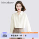 MeetMetro瑪依爾白色休閑通勤襯衫女2025夏新款氣質(zhì)時尚職業(yè)襯衣 米白MJ934935 S