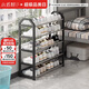 小匠材鞋架簡易家用門口宿舍室內(nèi)多層收納出租屋鞋架子黑色5層75cm