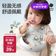 babycare圍兜嬰兒輔食吃飯飯兜小寶寶防水吃飯兜嬰兒口水巾兒童硅膠圍嘴藍