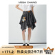 VEGA CHANG半身裙女2025夏季新款不規(guī)則設(shè)計(jì)下擺經(jīng)典黑白格紋小個(gè)子短裙 黑白格（短款） M