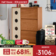 小半鞋柜家用小戶型入戶鞋柜室內(nèi)中古風(fēng)實(shí)木翻斗新款櫻桃木玄關(guān)入戶柜 【櫻桃木】時(shí)光鞋柜 可選配燈帶