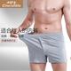 小護士?jì)妊澞忻拶|(zhì)加肥加大碼肥佬褲頭男士胖子平角內褲M(mǎn)AN049麻灰1條L