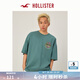 HOLLISTER25夏新款LOGO情侶棉質(zhì)海島baggyT恤男裝女裝KI323-5005 深綠色 L (180/108A)