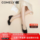 康莉（COMELY）軟牛皮單鞋女春季圓頭舒適平底鞋軟底通勤百搭媽媽鞋 黑色 39 