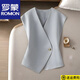 羅蒙（ROMON）馬甲外穿小個(gè)子背心春秋新款時(shí)尚百搭上衣氣質(zhì)顯瘦不規則西裝馬夾 灰色【有里布】 L 建議100-112斤