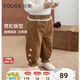 幼歌（YOUGE）嬰幼兒秋季新款柔軟舒適束腳褲寶寶親膚寬松防風(fēng)燈籠褲 咖色 80 cm