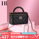 HR赫蓮娜女包小方包菱格鏈條包斜挎包手提盒子包單肩斜挎包生日禮物 黑色