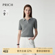 PRICH時(shí)髦短袖絞花polo針織衫2025夏季新款寬松上衣套頭毛衣女 15灰色 S