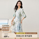尚都比拉[100%桑蠶絲]夏季短袖真絲連衣裙女高級感氣質(zhì)印花裙情人節(jié)禮物