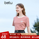 百圖betu女裝夏季新款T恤時尚簡約百搭條紋減齡短袖T恤女2303T17 紅白條 L