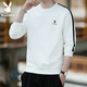 花花公子（PLAYBOY）長(zhǎng)袖t恤男圓領(lǐng)春秋季2025新款潮流時(shí)尚衛(wèi)衣男百搭休閑寬松上衣男 20172白色 L 170