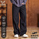 維動(dòng)（VEIDOORN）無(wú)界運動(dòng)褲男秋季戶(hù)外梭織工裝褲潮流寬松直筒闊腿褲休閑傘兵褲子 曜石黑 L