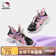 HELLOKITTY童鞋女童運(yùn)動(dòng)鞋旋轉(zhuǎn)紐扣跑步鞋女孩減震老爹鞋中大童6835黑粉35