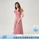 范思藍(lán)恩紅白格子約會(huì)連衣裙女2024夏季新款遮肉飛飛袖裙子12344 紅白格 M