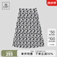 Marc O'Polo/MOP 2023春夏新品女士全棉滿印A字裙碎花薄款半身裙 藏青底印花P05 S