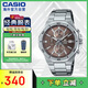 卡西歐（CASIO）EDIFICE系列 商務(wù)時尚鋼帶休閑男士手表EFV-640D-5AVUDF