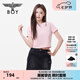 BOY LONDON夏女士短袖經(jīng)典logo簡(jiǎn)約純色修身顯瘦T恤W01001 粉色 S