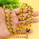 奉希天然黃龍玉石轉運珠鏈吊墜掛繩掛墜繩翡翠玉佩玉墜項鏈繩男女佛珠 寶葫蘆通串款周長(cháng)65厘米