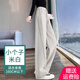 AEMAPE香蕉鐮刀闊腿褲子春秋2025新款衛(wèi)褲高腰垂感休閑褲女運(yùn)動(dòng)彎刀褲 米白小個(gè)子[建議身高160以下] M