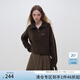 范思藍(lán)恩23FS14184拉鏈翻領(lǐng)毛針織衫女冬裝半開高領(lǐng)刺繡毛衣 咖色 L