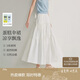 茵曼章若楠同款|半身裙夏季女裝新潮a字裙擺顯瘦蛋糕裙子 云朵白 L