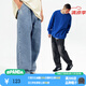 熊貓·本benpan25SS長(zhǎng)褲男款牛仔扣耐磨面料時(shí)尚學(xué)生休閑百搭水洗牛仔褲 水洗藍(lán) L