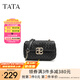 他她（TATA）菱格小方包女包包氣質(zhì)通勤鏈條單肩包斜挎包新款X3257BX4 黑色 F