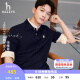 哈吉斯（HAZZYS）男女裝 25夏季新款上衣【張晚意明星同款】PHIZ情侶款短袖POLO衫 藏青色NV-男 L （175/96A 48）-男