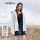 MO&Co.外套雙開頭拉鏈寬松連帽灰色衛(wèi)衣式外套美式復古運動摩安珂 中花灰色 M 165