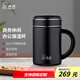 希諾（HEENOOR）保溫杯男士辦公杯大容量杯子帶手柄帶濾網(wǎng)長輩泡茶水杯禮盒裝 大師墨500ml