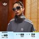 adidas情侶款復(fù)古風(fēng)梭織立領(lǐng)夾克外套男女阿迪達(dá)斯官方三葉草 深灰 L