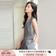 香影灰色西裝套裝女2025秋季新款馬甲闊腿西服褲子職場(chǎng)通勤兩件套 灰色 S