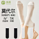 temooues體慕莫代爾襪子女夏季薄款中筒襪7A抗菌堆堆襪無(wú)骨涼感冰絲透氣月子襪 2雙黑色+2雙白色 均碼 均碼(親膚柔軟/莫代爾涼感）