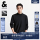 杰克·瓊斯（JACK&JONES）25年男裝秋季半高領(lǐng)舒適德絨打底衫男長袖T恤內(nèi)搭休閑高彈上衣 E40 黑色 M 175