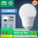 雷士照明LED燈泡球泡7瓦E14小螺口客廳吊燈光源節(jié)能燈家用白光暖白自然光 7W-正白光E14【單只裝】