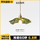紐思維爾門廳入戶玄關(guān)燈創(chuàng)意荷葉玻璃餐廳小吊燈輕奢陽(yáng)臺(tái)燈樓梯走廊過(guò)道燈 【全光譜】全銅+綠色燈罩-30CM 三色變光
