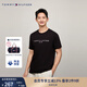 TOMMY HILFIGER夏季男裝純棉潮流活力休閑簡(jiǎn)約字母刺繡百搭短袖上衣T恤 黑色BDS S (推薦：120-135斤)