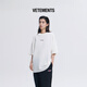 VETEMENTS【明星同款】重磅純棉100%男女士寬松短袖t恤高檔輕奢潮牌上衣 乳白 L