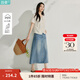 茵曼（INMAN）復(fù)古洗水牛仔半身裙2025夏季女裝新款高腰顯瘦a字中長牛仔裙 牛仔藍(lán)【好評返現(xiàn)】 L